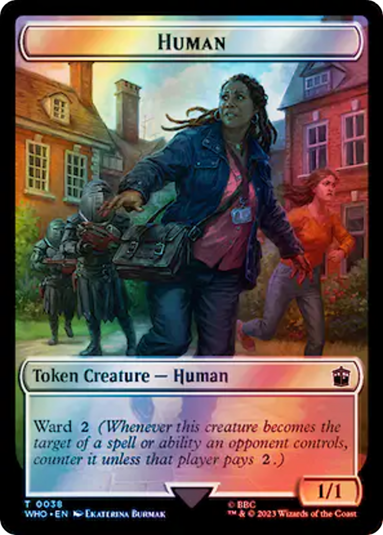 Human (0038) // Mutant Double-Sided Token (Surge Foil) [Doctor Who Tokens] | Cards and Coasters CA