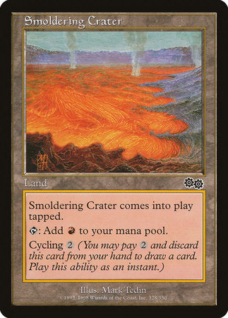 Smoldering Crater [Urza's Saga] | Cards and Coasters CA