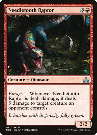 Needletooth Raptor [Rivals of Ixalan] | Cards and Coasters CA