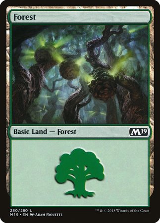 Forest (280) [Core Set 2019] | Cards and Coasters CA