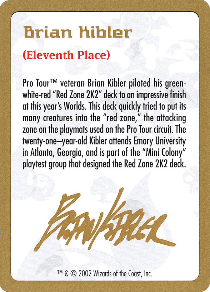 Brian Kibler Bio [World Championship Decks 2002] | Cards and Coasters CA