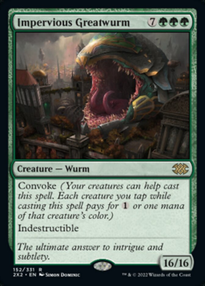 Impervious Greatwurm [Double Masters 2022] | Cards and Coasters CA