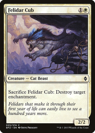 Felidar Cub [Battle for Zendikar] | Cards and Coasters CA
