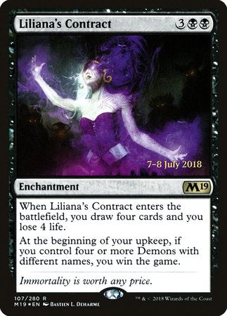 Liliana's Contract [Core Set 2019 Promos] | Cards and Coasters CA