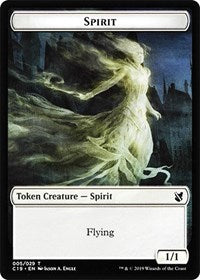 Spirit // Human Double-sided Token [Commander 2019 Tokens] | Cards and Coasters CA