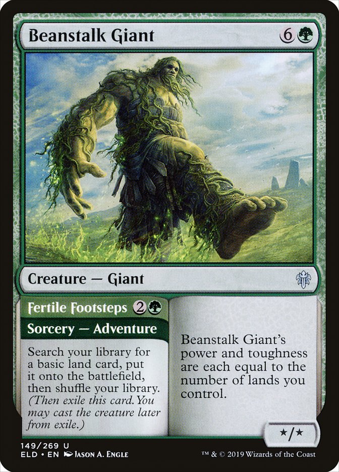 Beanstalk Giant // Fertile Footsteps [Throne of Eldraine] | Cards and Coasters CA