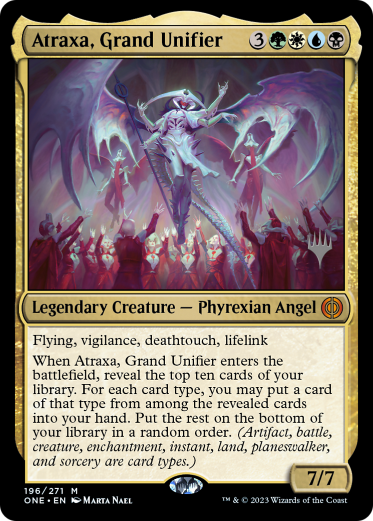 Atraxa, Grand Unifier (Promo Pack) [Phyrexia: All Will Be One Promos] | Cards and Coasters CA
