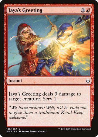 Jaya's Greeting [War of the Spark] | Cards and Coasters CA