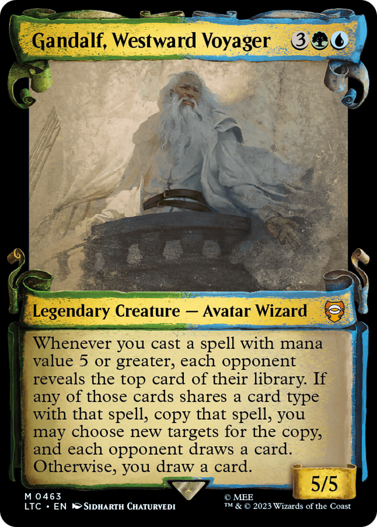 Gandalf, Westward Voyager [The Lord of the Rings: Tales of Middle-Earth Commander Showcase Scrolls] | Cards and Coasters CA