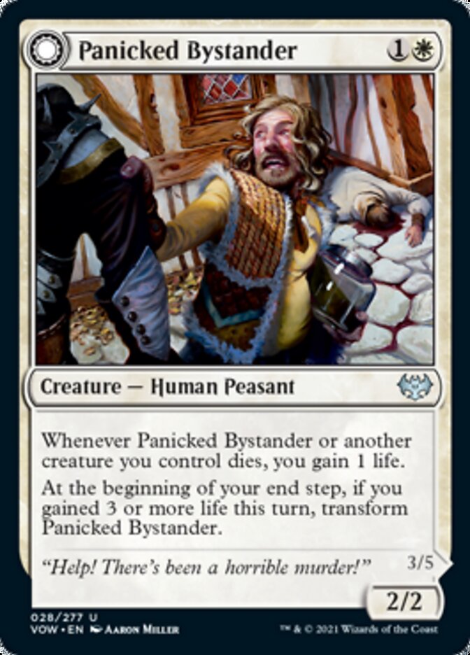 Panicked Bystander // Cackling Culprit [Innistrad: Crimson Vow] | Cards and Coasters CA