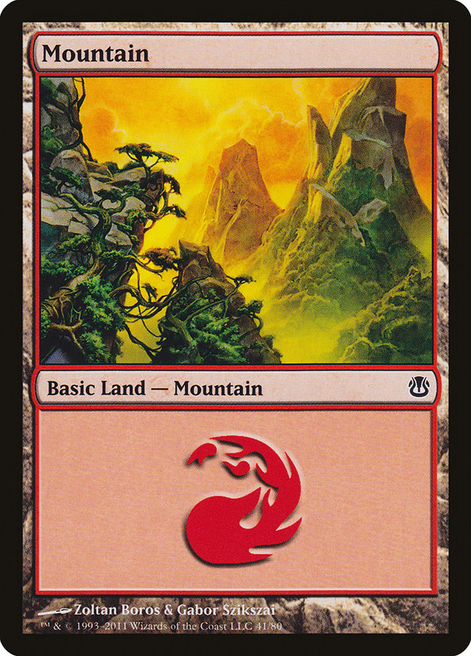 Mountain (41) [Duel Decks: Ajani vs. Nicol Bolas] | Cards and Coasters CA