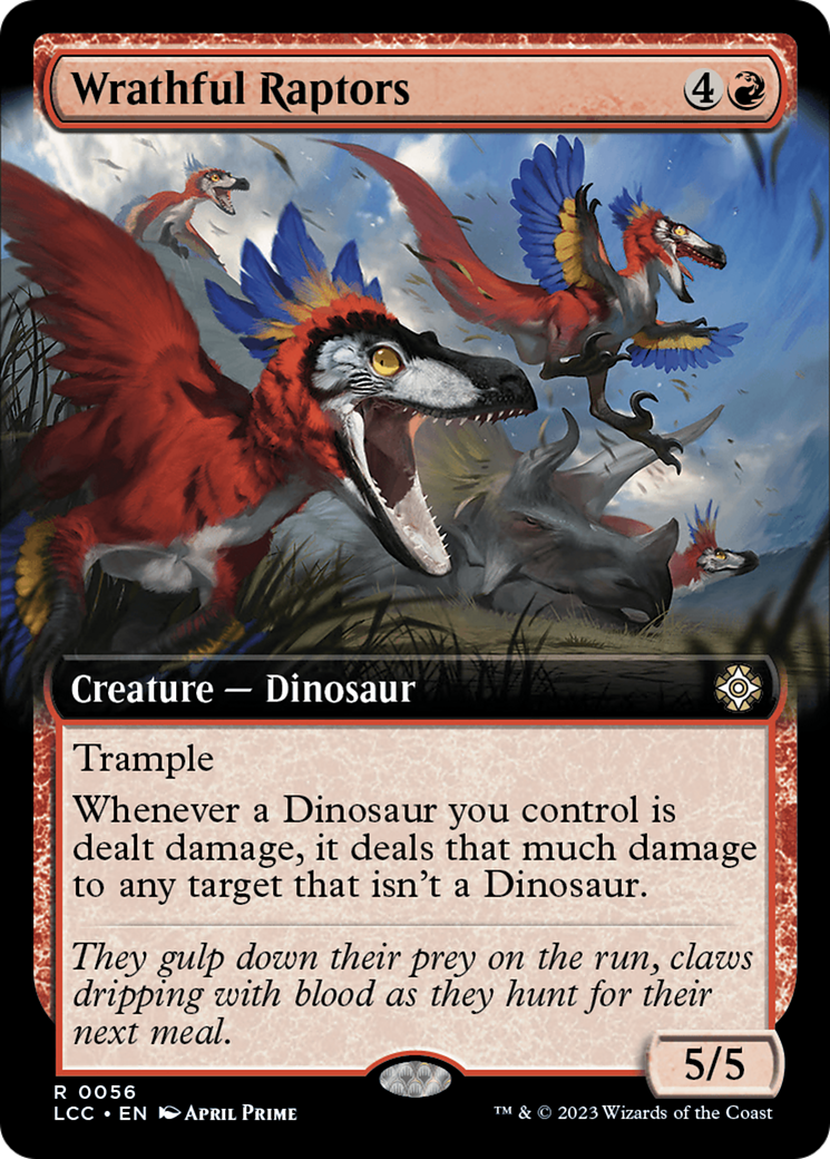 Wrathful Raptors (Extended Art) [The Lost Caverns of Ixalan Commander] | Cards and Coasters CA