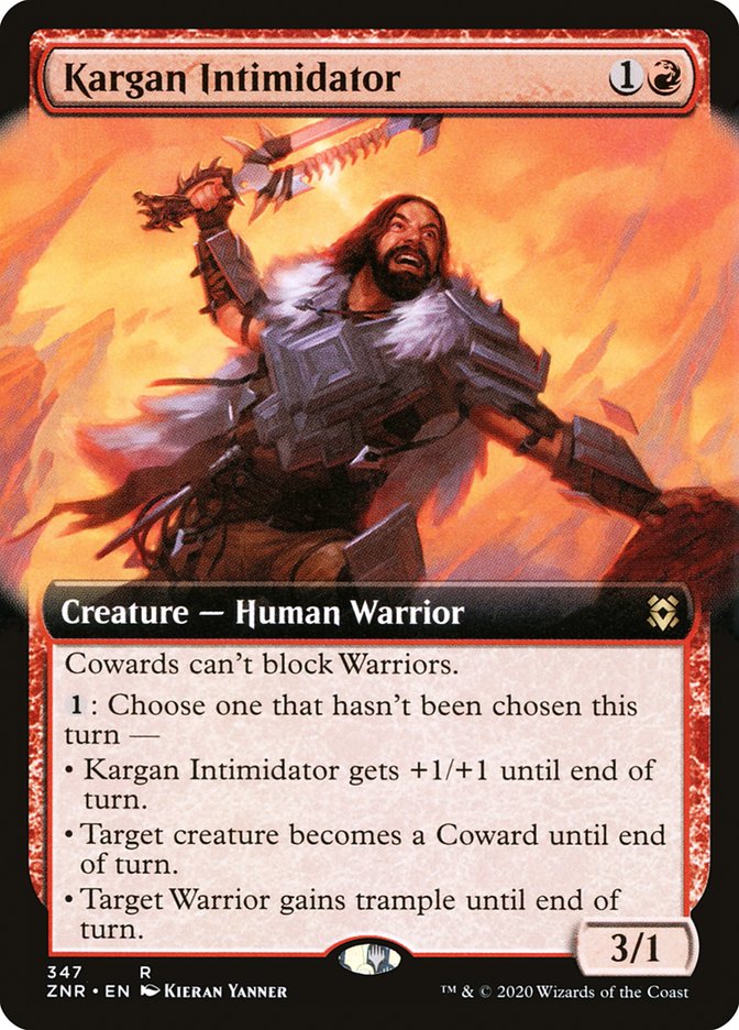 Kargan Intimidator (Extended Art) [Zendikar Rising] | Cards and Coasters CA