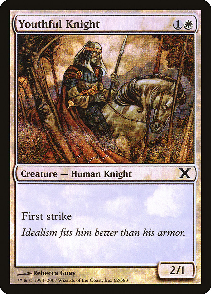 Youthful Knight (Premium Foil) [Tenth Edition] | Cards and Coasters CA
