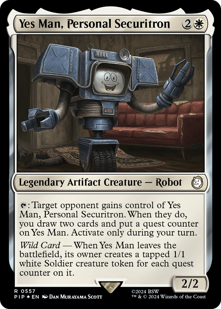 Yes Man, Personal Securitron (Surge Foil) [Fallout] | Cards and Coasters CA