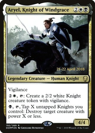 Aryel, Knight of Windgrace [Dominaria Promos] | Cards and Coasters CA