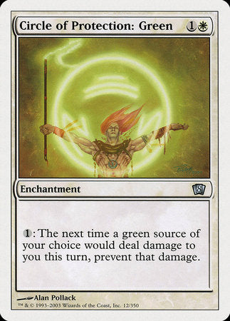 Circle of Protection: Green [Eighth Edition] | Cards and Coasters CA