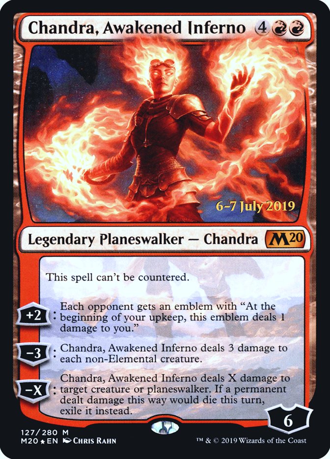 Chandra, Awakened Inferno  [Core Set 2020 Prerelease Promos] | Cards and Coasters CA