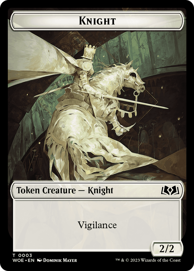 Knight // Food (0013) Double-Sided Token [Wilds of Eldraine Tokens] | Cards and Coasters CA