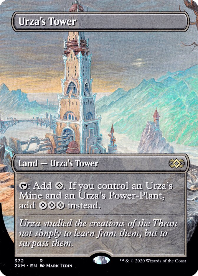 Urza's Tower (Borderless) [Double Masters] | Cards and Coasters CA