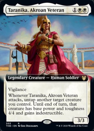 Taranika, Akroan Veteran (Extended Art) [Theros Beyond Death] | Cards and Coasters CA