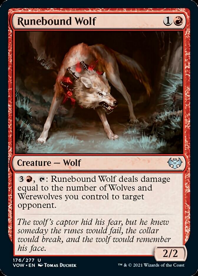 Runebound Wolf [Innistrad: Crimson Vow] | Cards and Coasters CA