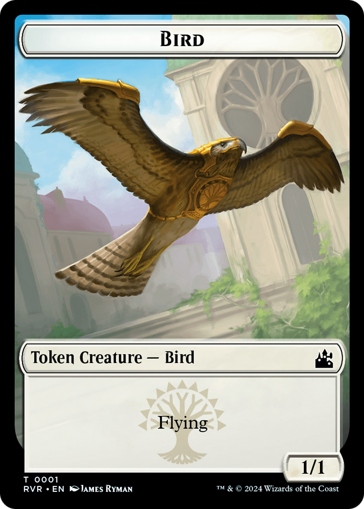 Bird // Angel (0002) Double-Sided Token [Ravnica Remastered Tokens] | Cards and Coasters CA