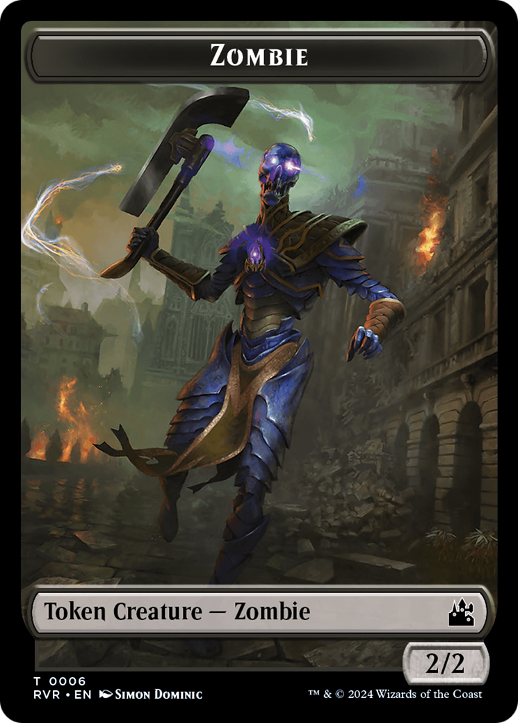 Spirit (0018) // Zombie Double-Sided Token [Ravnica Remastered Tokens] | Cards and Coasters CA