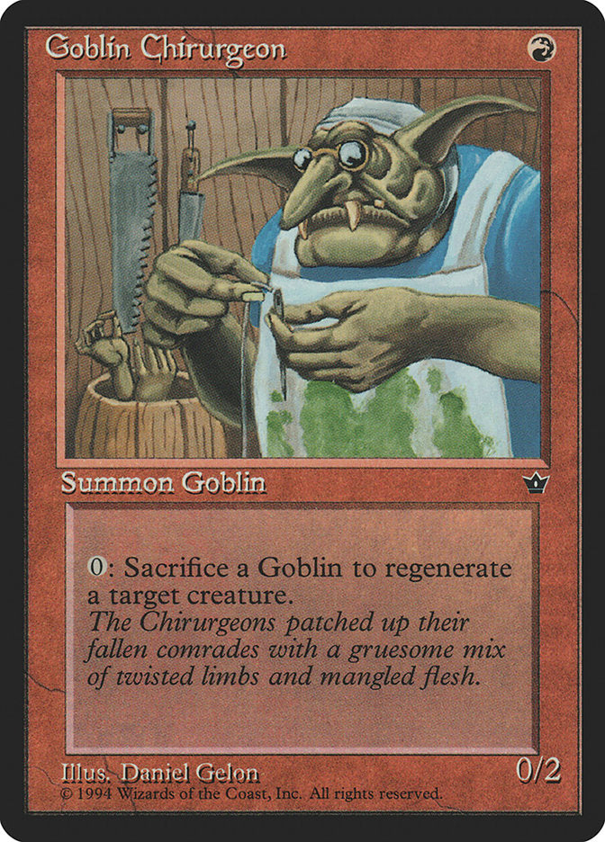 Goblin Chirurgeon (Daniel Gelon) [Fallen Empires] | Cards and Coasters CA