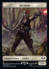 Soldier (003) // Sicarian Infiltrator Double-sided Token (Surge Foil) [Universes Beyond: Warhammer 40,000 Tokens] | Cards and Coasters CA