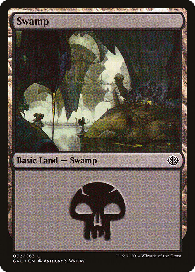 Swamp (62) (Garruk vs. Liliana) [Duel Decks Anthology] | Cards and Coasters CA