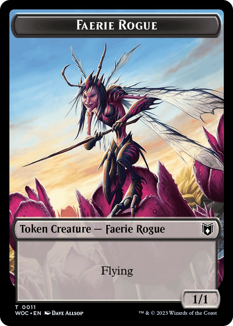 Faerie Rogue // Pirate (0011) Double-Sided Token [Wilds of Eldraine Commander Tokens] | Cards and Coasters CA