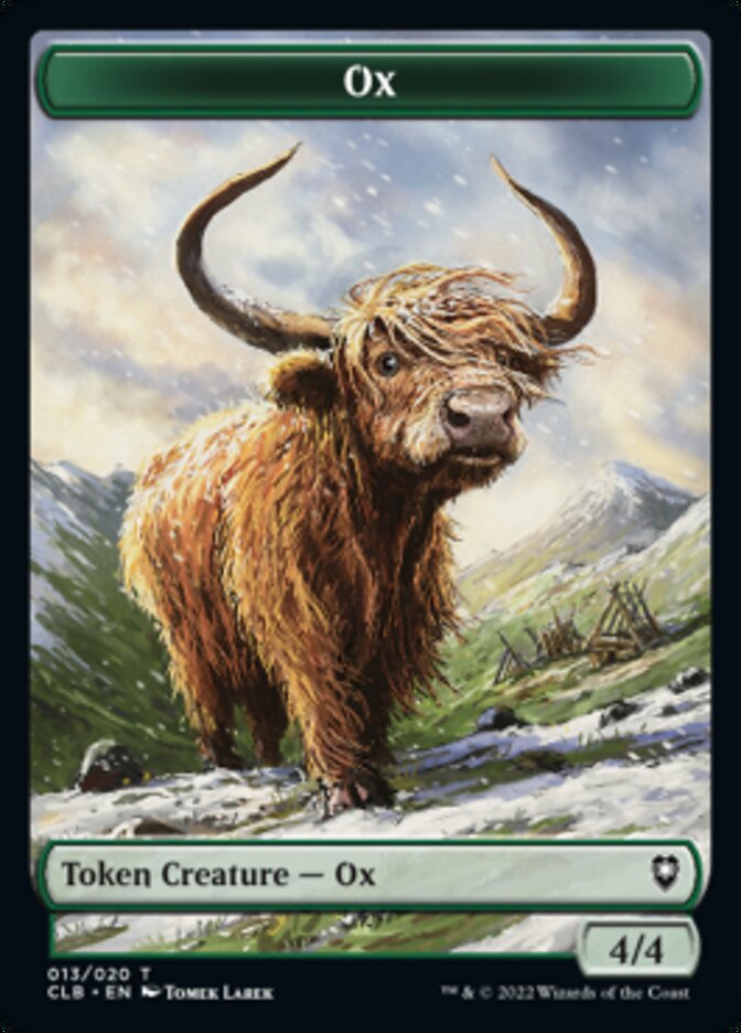 Treasure // Ox Double-sided Token [Commander Legends: Battle for Baldur's Gate Tokens] | Cards and Coasters CA