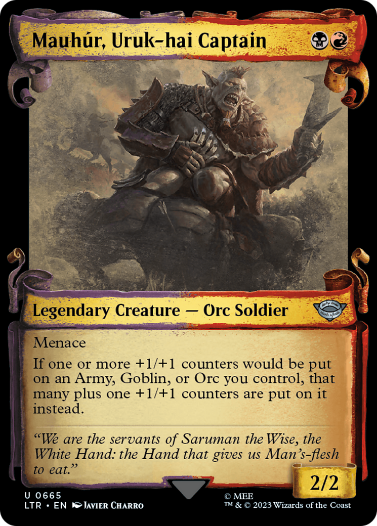 Mauhur, Uruk-hai Captain [The Lord of the Rings: Tales of Middle-Earth Showcase Scrolls] | Cards and Coasters CA