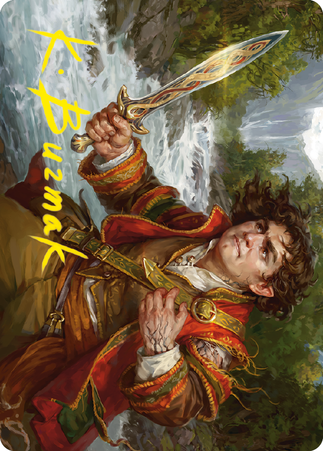 Frodo Baggins Art Card (16/81) (Gold-Stamped Signature) [The Lord of the Rings: Tales of Middle-earth Art Series] | Cards and Coasters CA