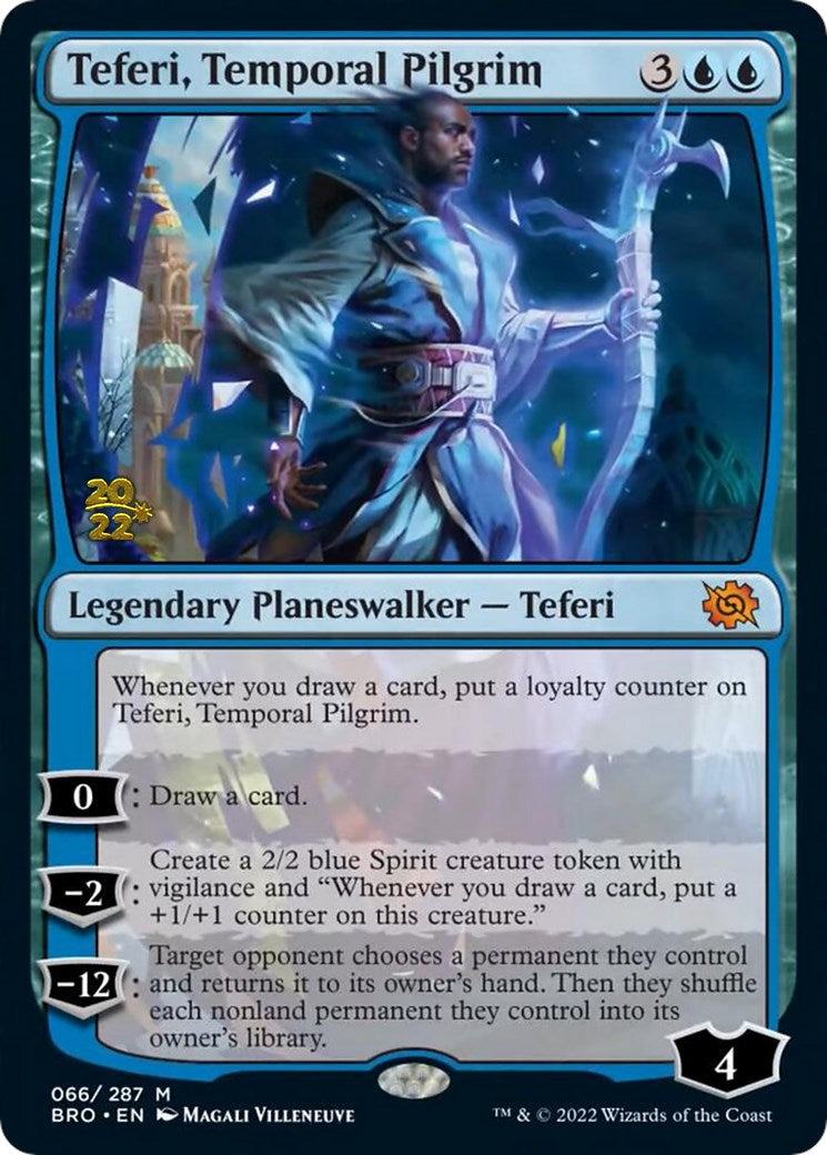 Teferi, Temporal Pilgrim [The Brothers' War: Prerelease Promos] | Cards and Coasters CA