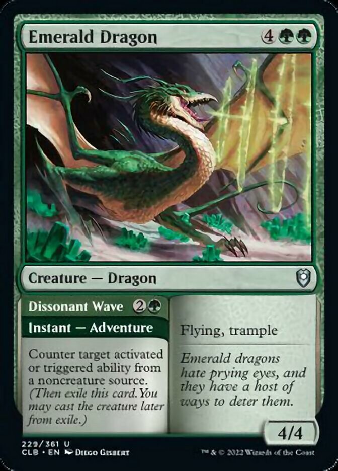 Emerald Dragon // Dissonant Wave [Commander Legends: Battle for Baldur's Gate] | Cards and Coasters CA