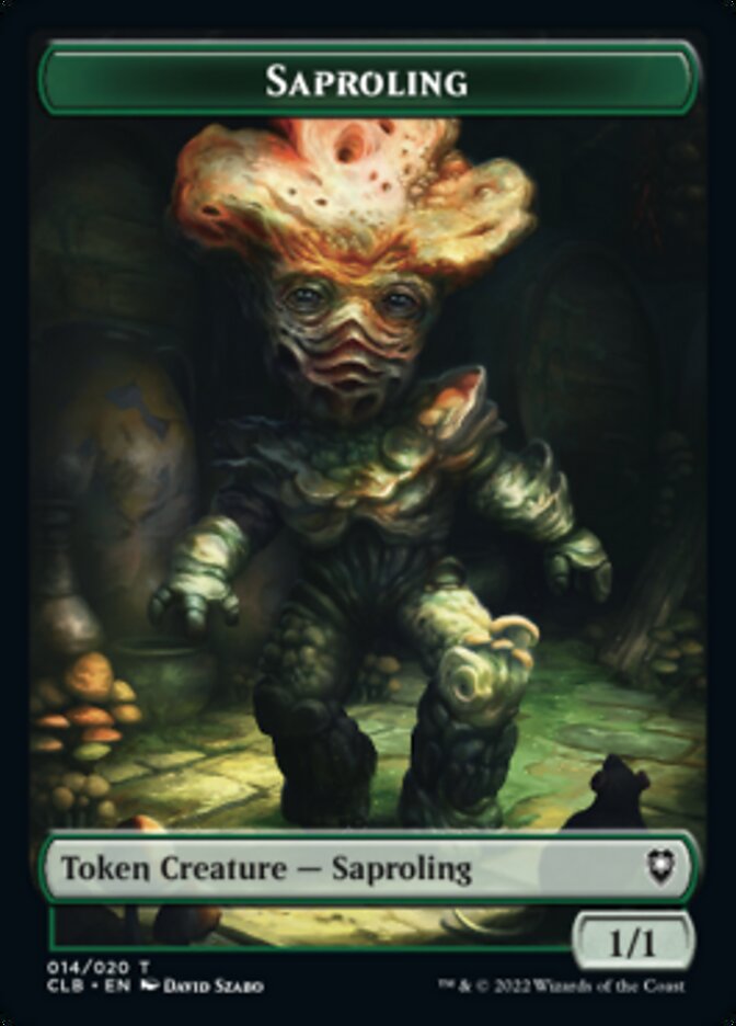 Treasure // Saproling Double-sided Token [Commander Legends: Battle for Baldur's Gate Tokens] | Cards and Coasters CA