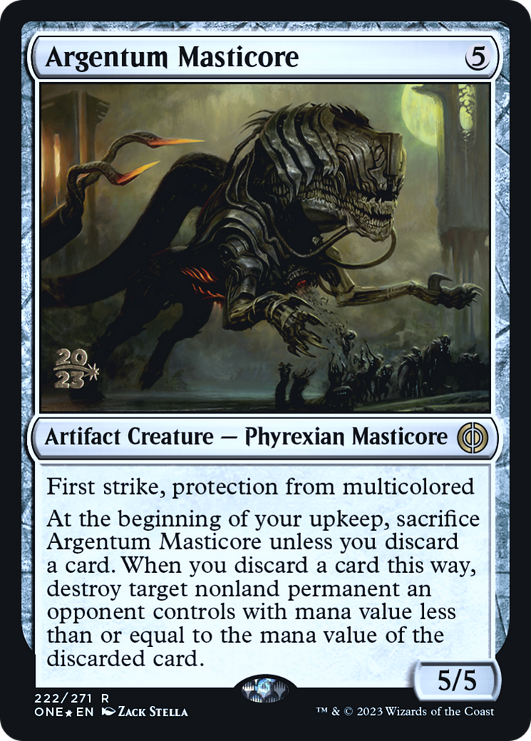 Argentum Masticore [Phyrexia: All Will Be One Prerelease Promos] | Cards and Coasters CA