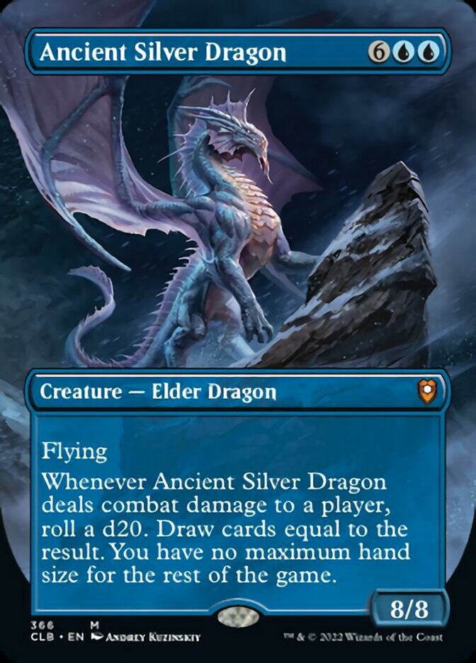 Ancient Silver Dragon (Borderless Alternate Art) [Commander Legends: Battle for Baldur's Gate] | Cards and Coasters CA