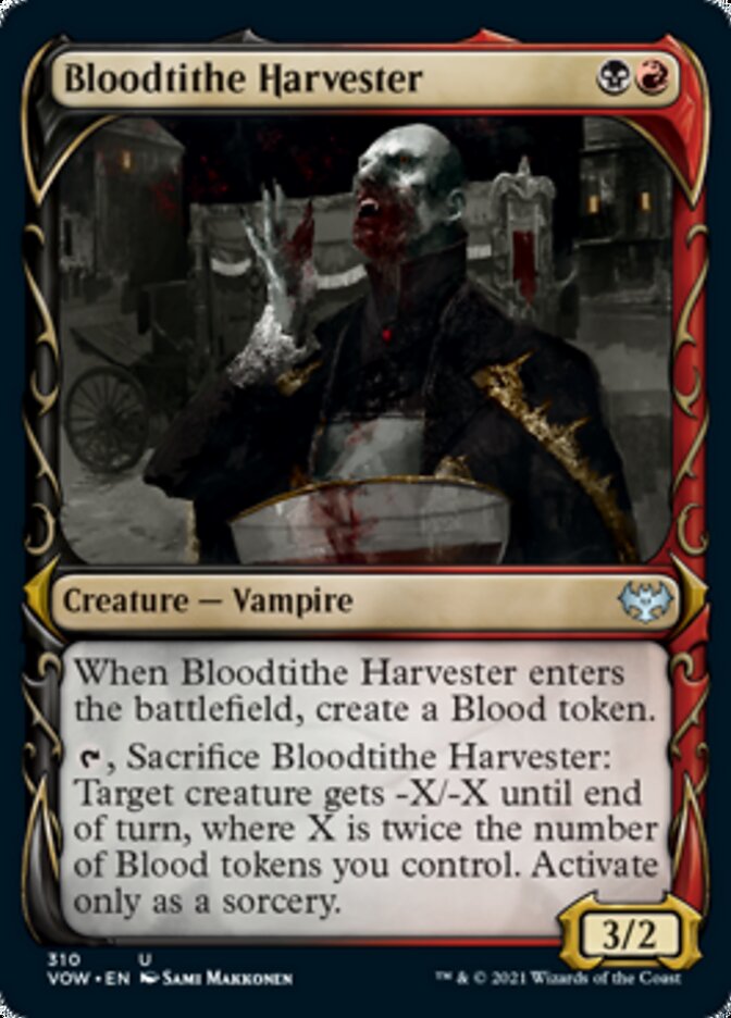 Bloodtithe Harvester (Showcase Fang Frame) [Innistrad: Crimson Vow] | Cards and Coasters CA