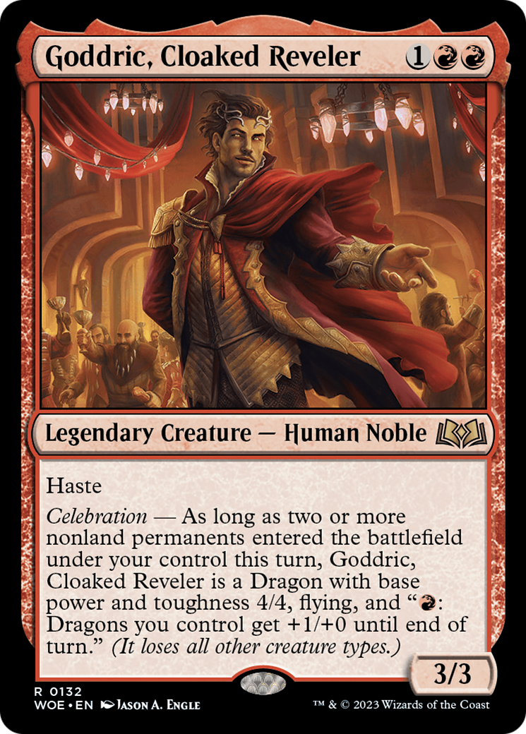 Goddric, Cloaked Reveler [Wilds of Eldraine] | Cards and Coasters CA