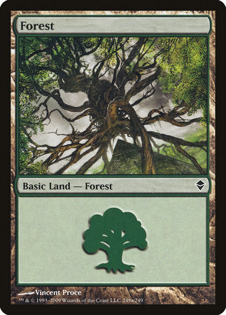 Forest (249a) [Zendikar] | Cards and Coasters CA