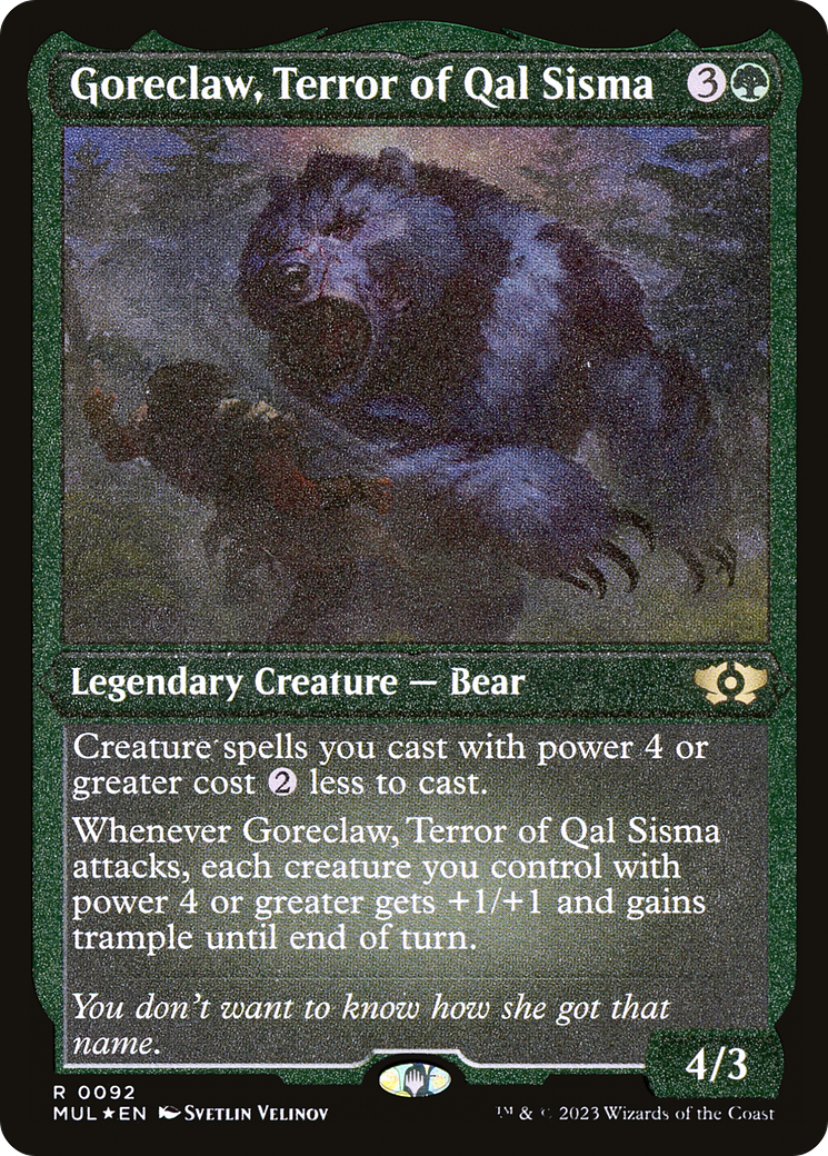 Goreclaw, Terror of Qal Sisma (Foil Etched) [Multiverse Legends] | Cards and Coasters CA