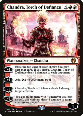 Chandra, Torch of Defiance [Kaladesh Promos] | Cards and Coasters CA