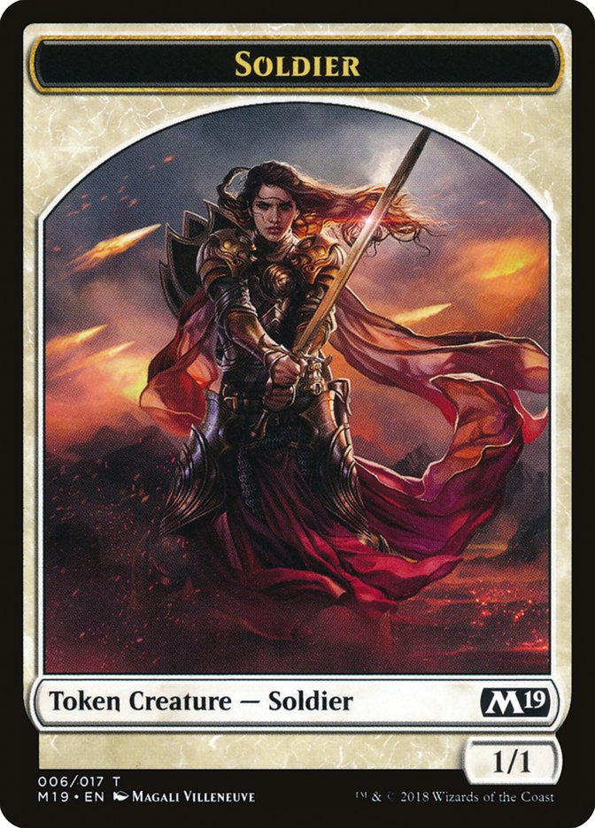 Soldier [Core Set 2019 Tokens] | Cards and Coasters CA