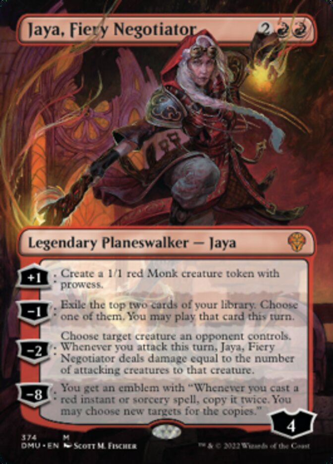 Jaya, Fiery Negotiator (Borderless) [Dominaria United] | Cards and Coasters CA