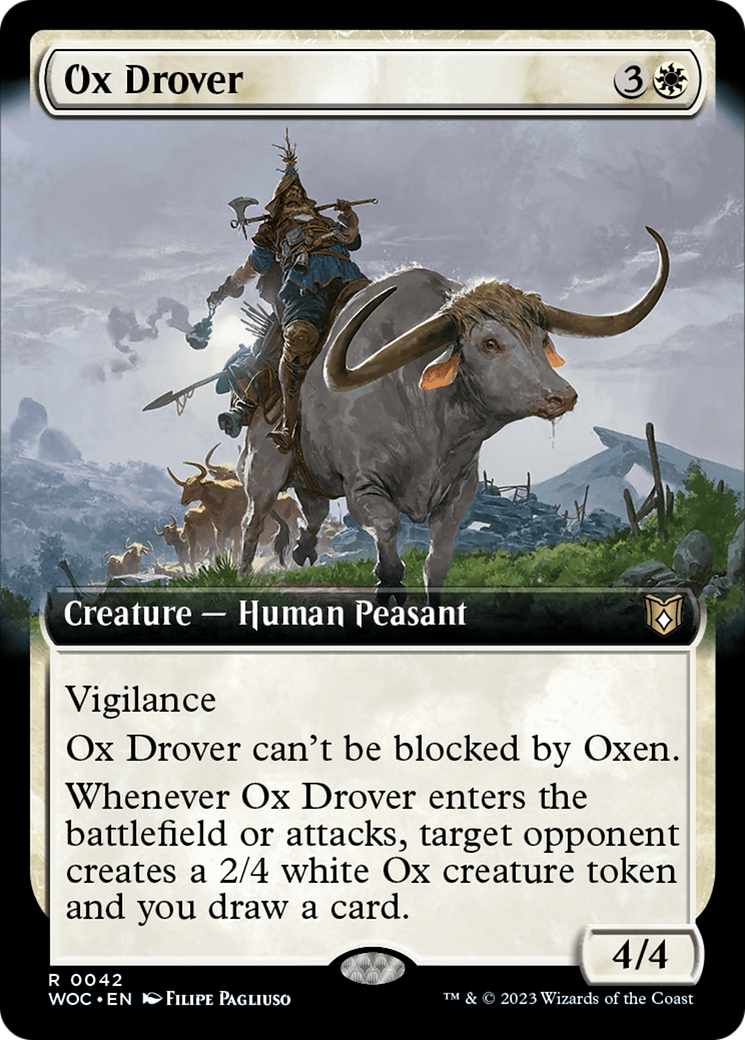 Ox Drover (Extended Art) [Wilds of Eldraine Commander] | Cards and Coasters CA