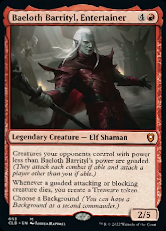 Baeloth Barrityl, Entertainer [Commander Legends: Battle for Baldur's Gate] | Cards and Coasters CA