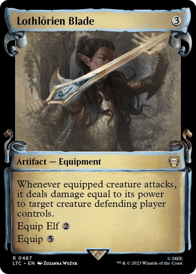 Lothlorien Blade [The Lord of the Rings: Tales of Middle-Earth Commander Showcase Scrolls] | Cards and Coasters CA